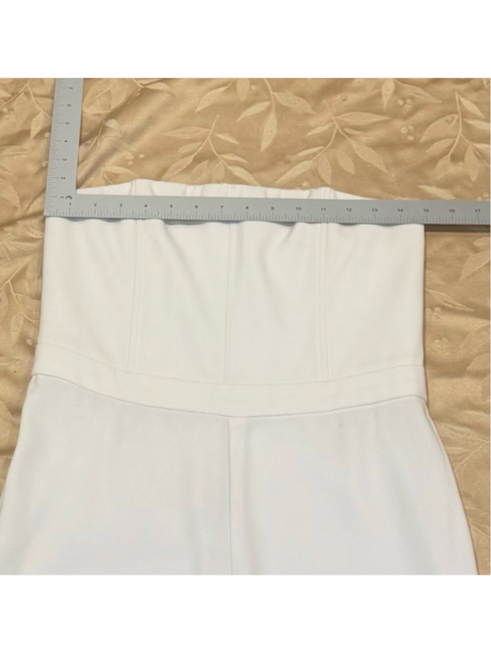 Alice + Olivia Strapless White Wide-Leg Jumpsuit - Picture 5 of 6